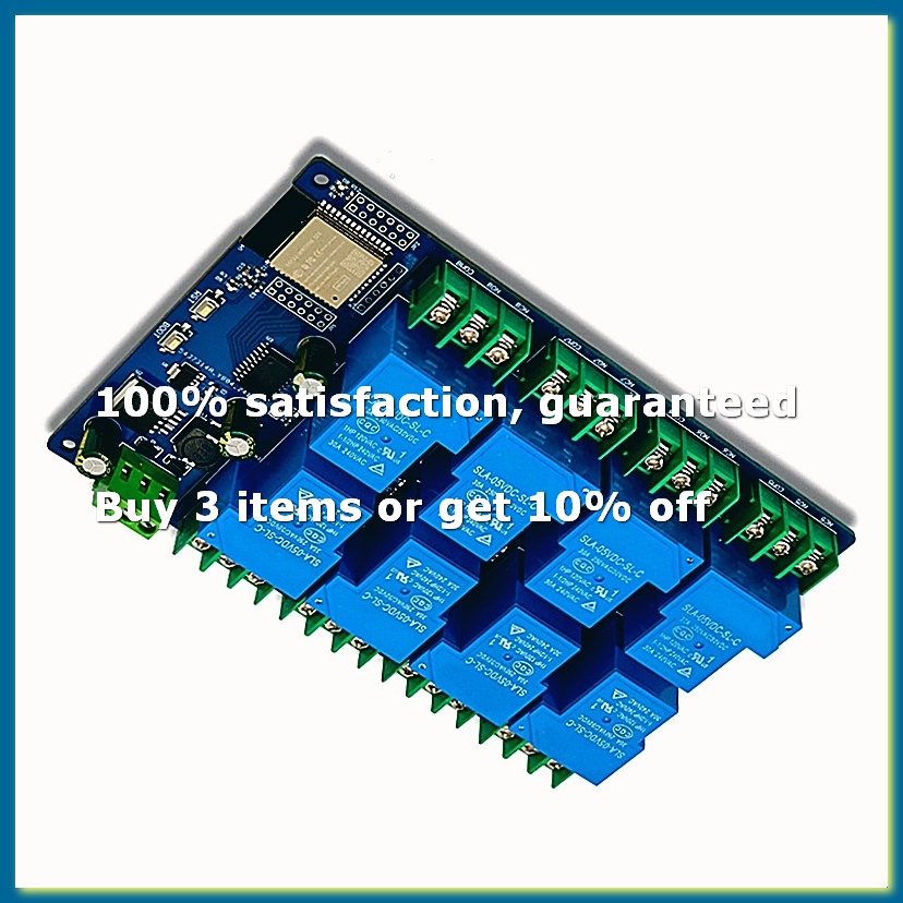 Relay 8 Channel Board - ● 8-kanaals relaismodule, 30A, DC7-28/5V, wifi-