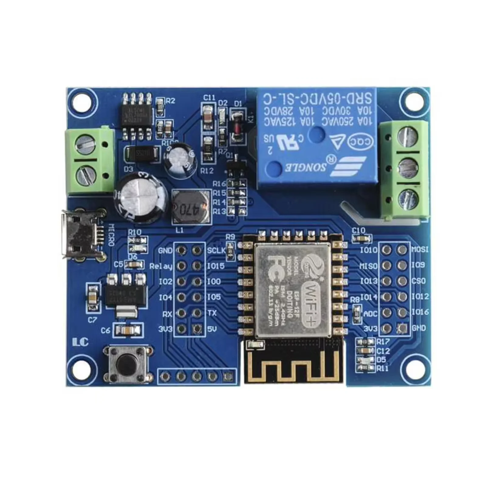 Relay 8 Channel Board - WiFi-relaismodule met één kanaal, DC 8-80V,