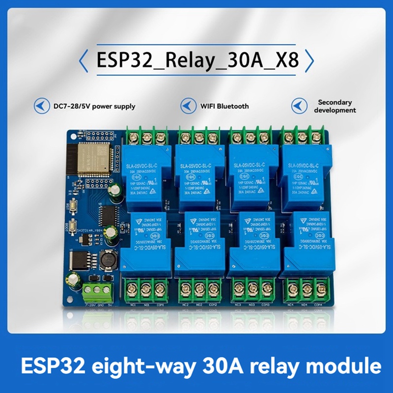 ● 8-kanaals relaismodule, 30A, - Relay 8 Channel Board recensie en prijs